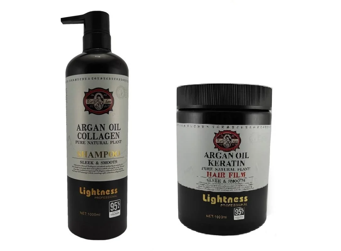 شامپو و ماسک مو لایتنس حاوی روغن آرگان و کلاژن اورجینال lightness