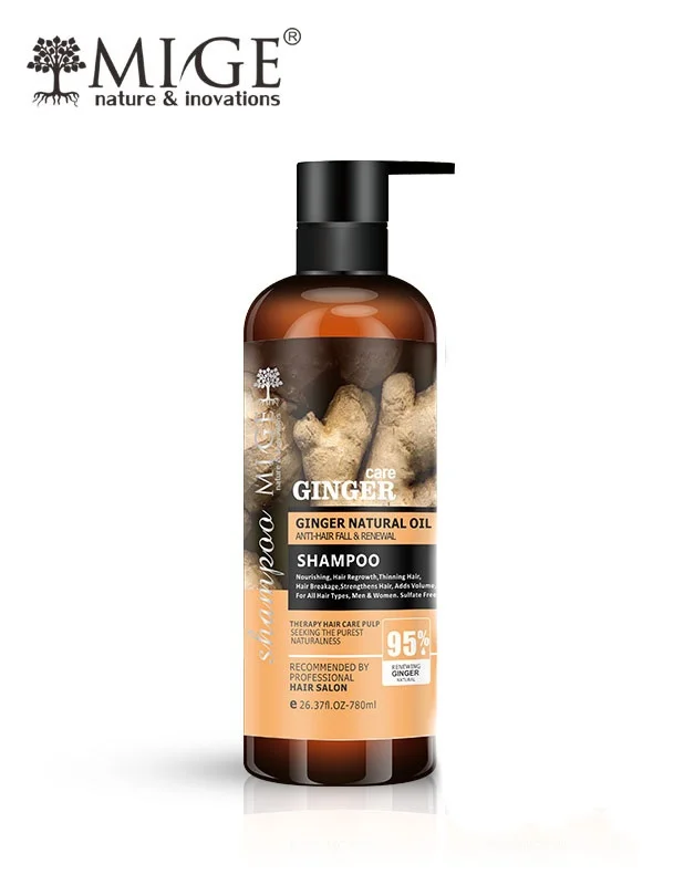 شامپو فری سولفات و ضد ریزش زنجبیل میگ |Ginger Mige حجم 780 میلی لیتر