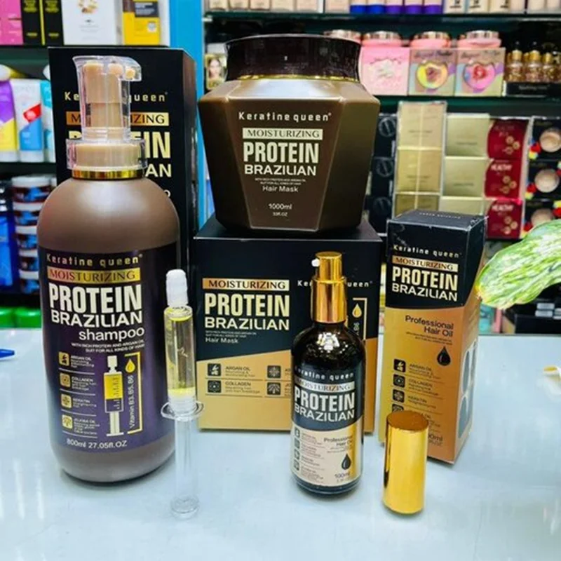 پک شامپو،ماسک و روغن برند کراتین کوئین