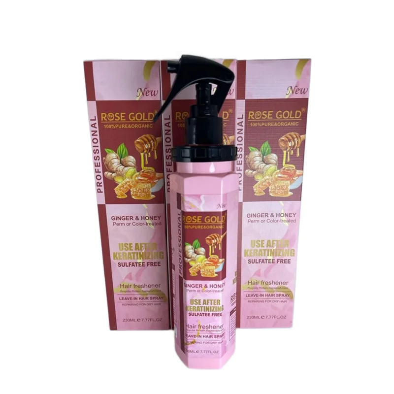 اسپری مو زنجبیل و عسل برند رزگلد حجم 230 میلی لیتر