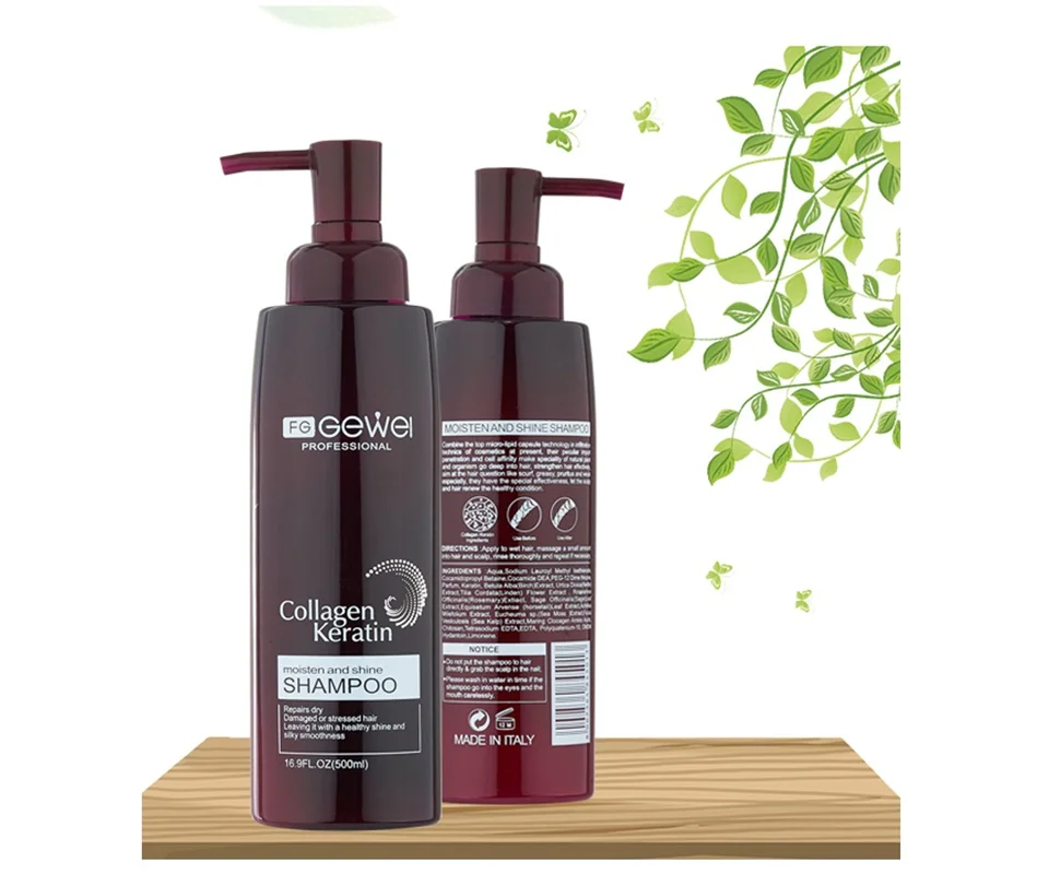 شامپو ترمیم کننده اف جی جیوی اورجینال حاوی کلاژن و کراتین | FG GEWEI حجم 500 میلی لیتر