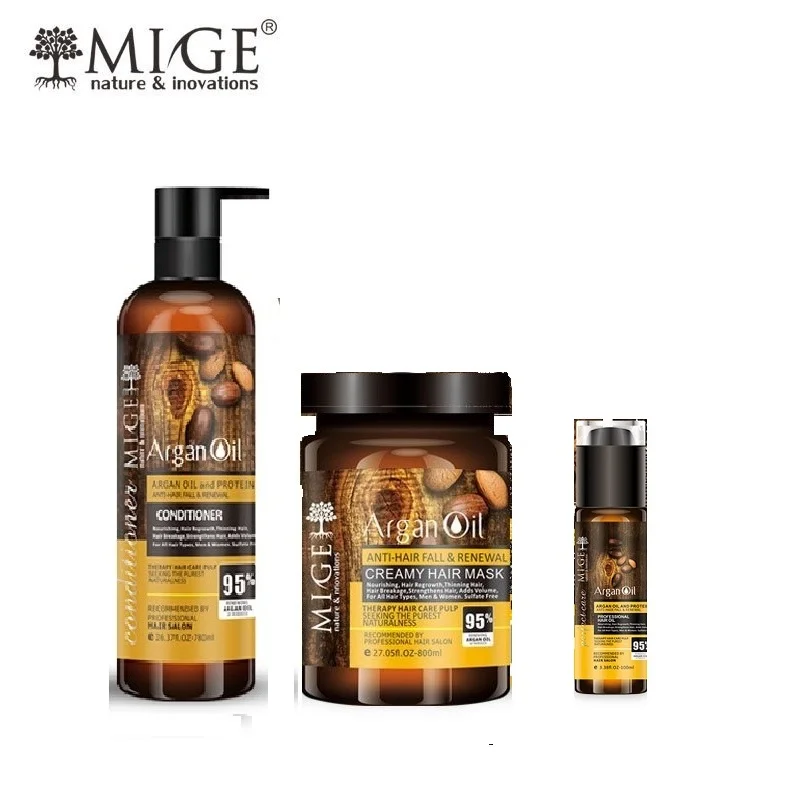 پک شامپو و ماسک مو و روغن آرگان میگ ایتالیا Mige Argan فری سولفات