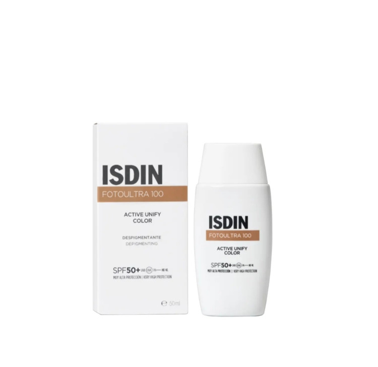 ضد آفتاب ضد لک رنگی ایزدین ISDIN مدل Fotoultra 100 Active Unify Color حجم ۵۰ میلی‌لیتر