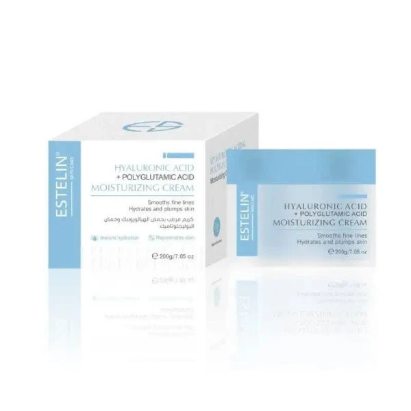 کرم آبرسان  صورت هیالورونیک اسید و پلی‌گلوتامیک اسید استلین حجم:200 میل (Estelin Hydrating Cream)