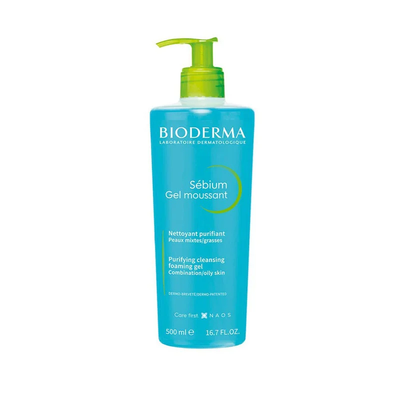 ژل فوم شوینده صورت سبیوم پوست چرب و مختلط بایودرما BIODERMA SEBIUM MOUSSANTحجم 500 میلی لیتر