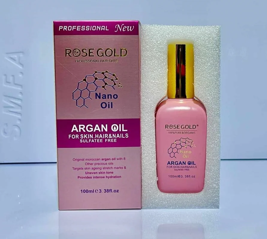 روغن آرگان رزگلد نانو سه کاره  ROSE GOLD NANO OIL حجم 100 میل