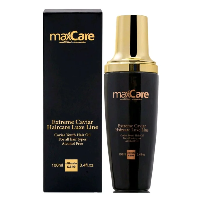 روغن موی جوان کننده خاویار برند مکس کر Maxcare Caviar Youth Hair Oil حجم 100میلی لیتر