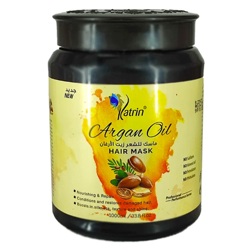 ماسک مو بدون سولفات روغن آرگان کاترین Katrin  حجم 1000 میلی لیتر