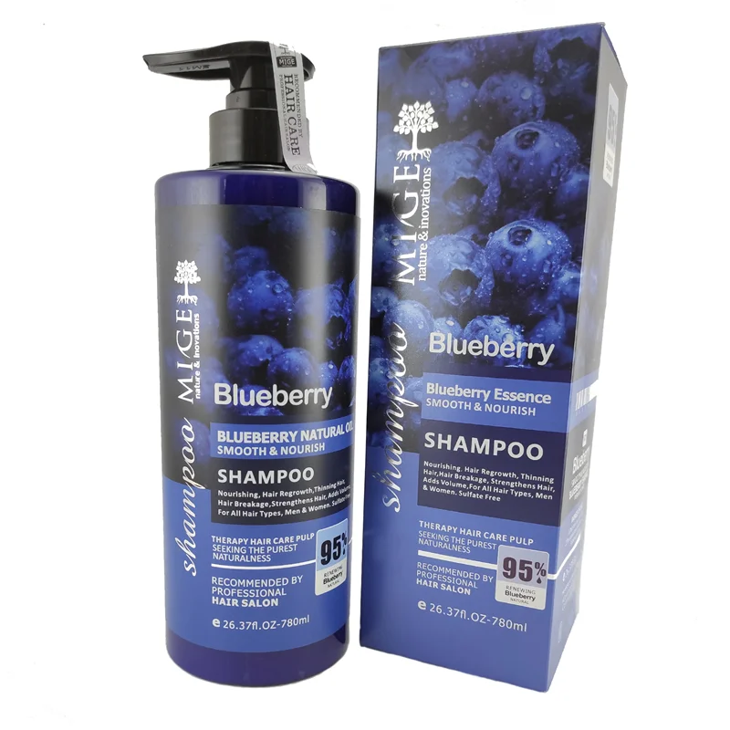شامپو فری سولفات و نرم کننده بلوبری میگ | Blueberry Mige حجم 780 میل