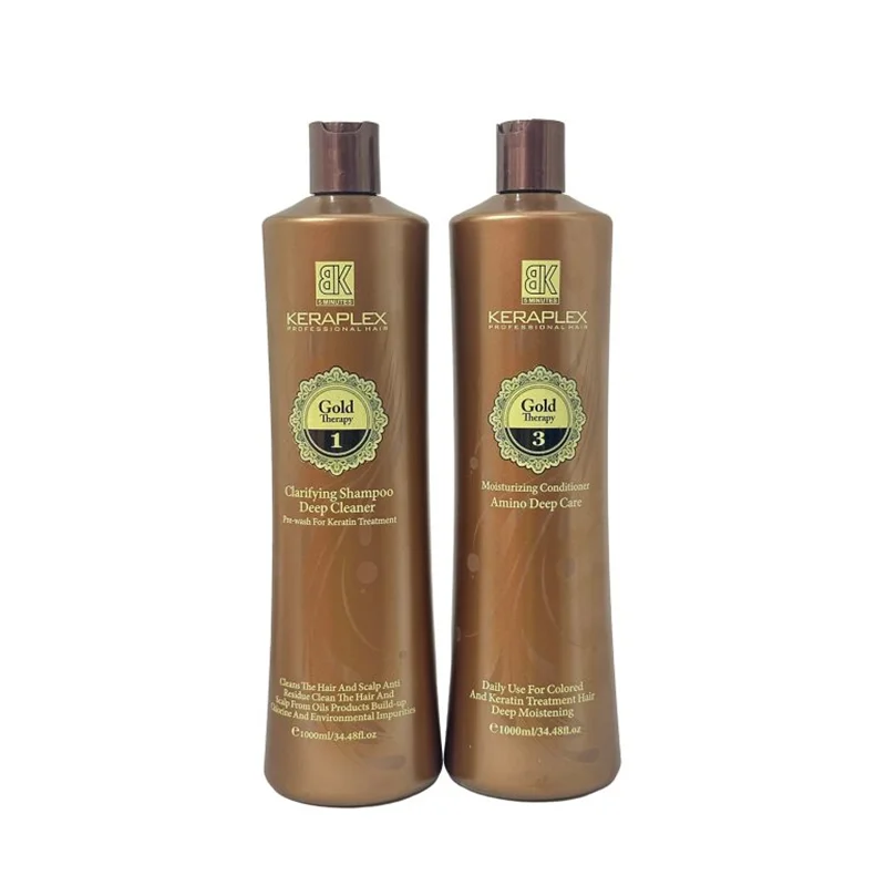 شامپو قبل کراتین و ماسک تثبیت کراتین برند کراپلکس گلد حجم 2000 میلی لیتر
