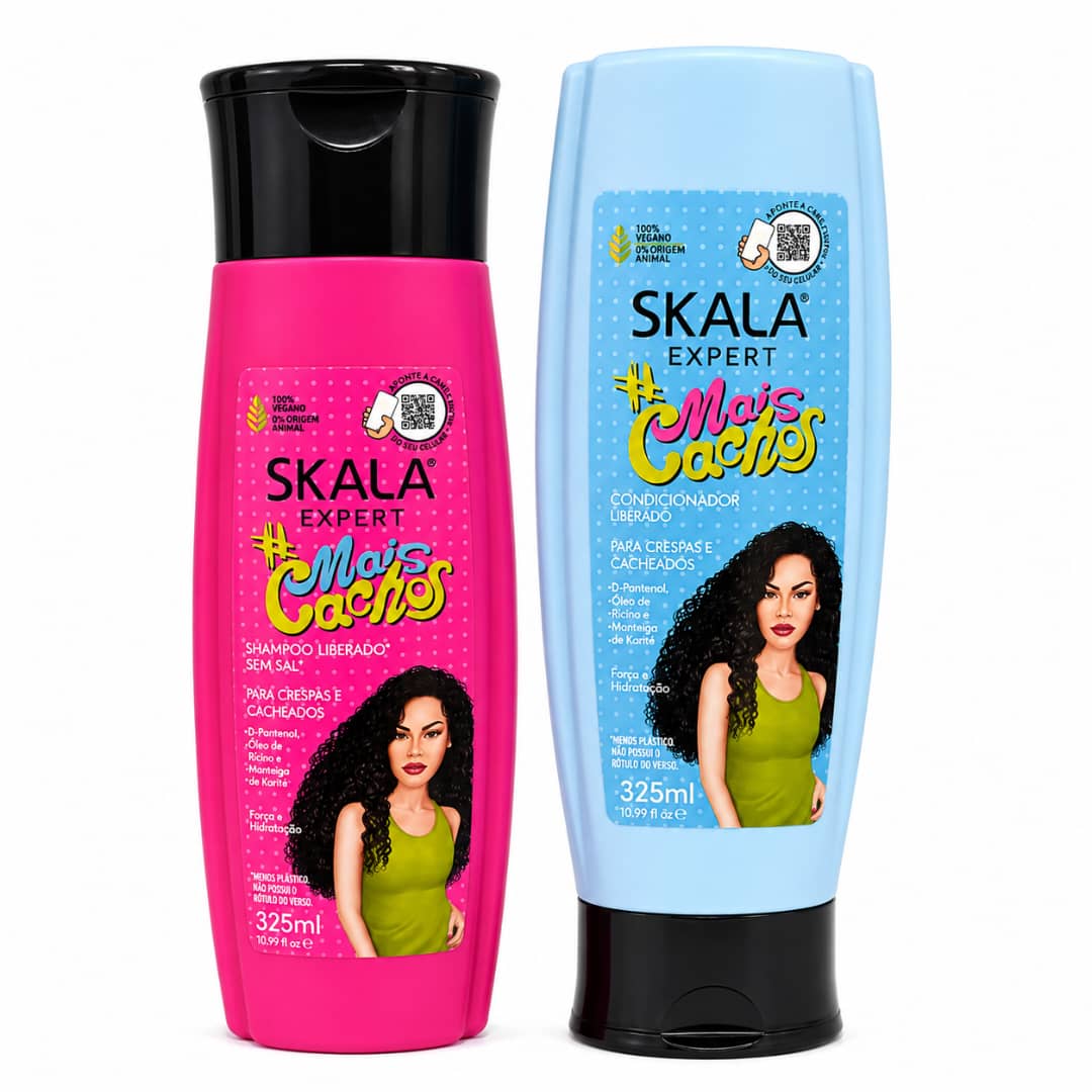 ست شامپو و نرم کننده بدون سولفات موهای فر مایس کاچوس اسکالا Skala Expert Mais Cachos Sulfate Free Shampoo and Conditioner Set