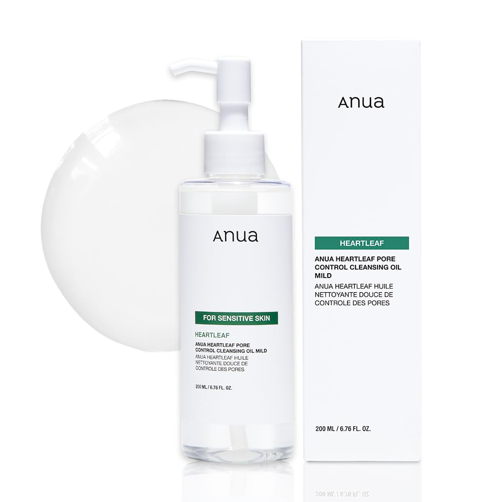 شوینده روغنی کنترل منافذ و تسکین دهنده آنوا (نسخه Mild) Anua Heartleaf Pore Control Cleansing Oil Mild – حجم ۲۰۰ میل