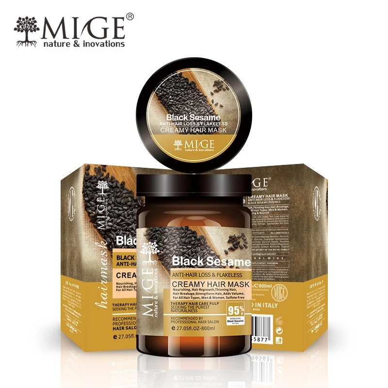 ماسک مو فری سولفات ضد ریزش کنجد سیاه میگ | Black Sesam Mige حجم 800 میلی لیتر