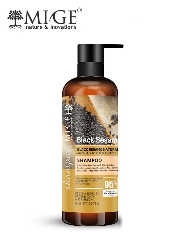 شامپو فری سولفات و ضد ریزش کنجد سیاه میگ | Black Sesam Mige حجم 780 میلی لیتر