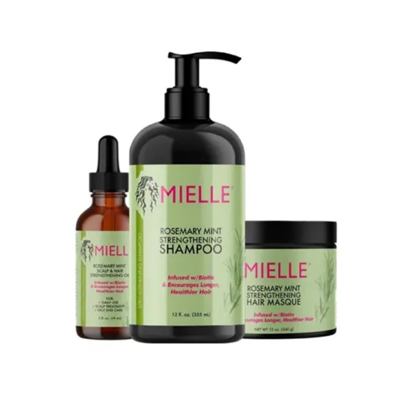 پک 3 تایی شامپو، ماسک مو و روغن ضد ریزش حاوی رزماری و بیوتین