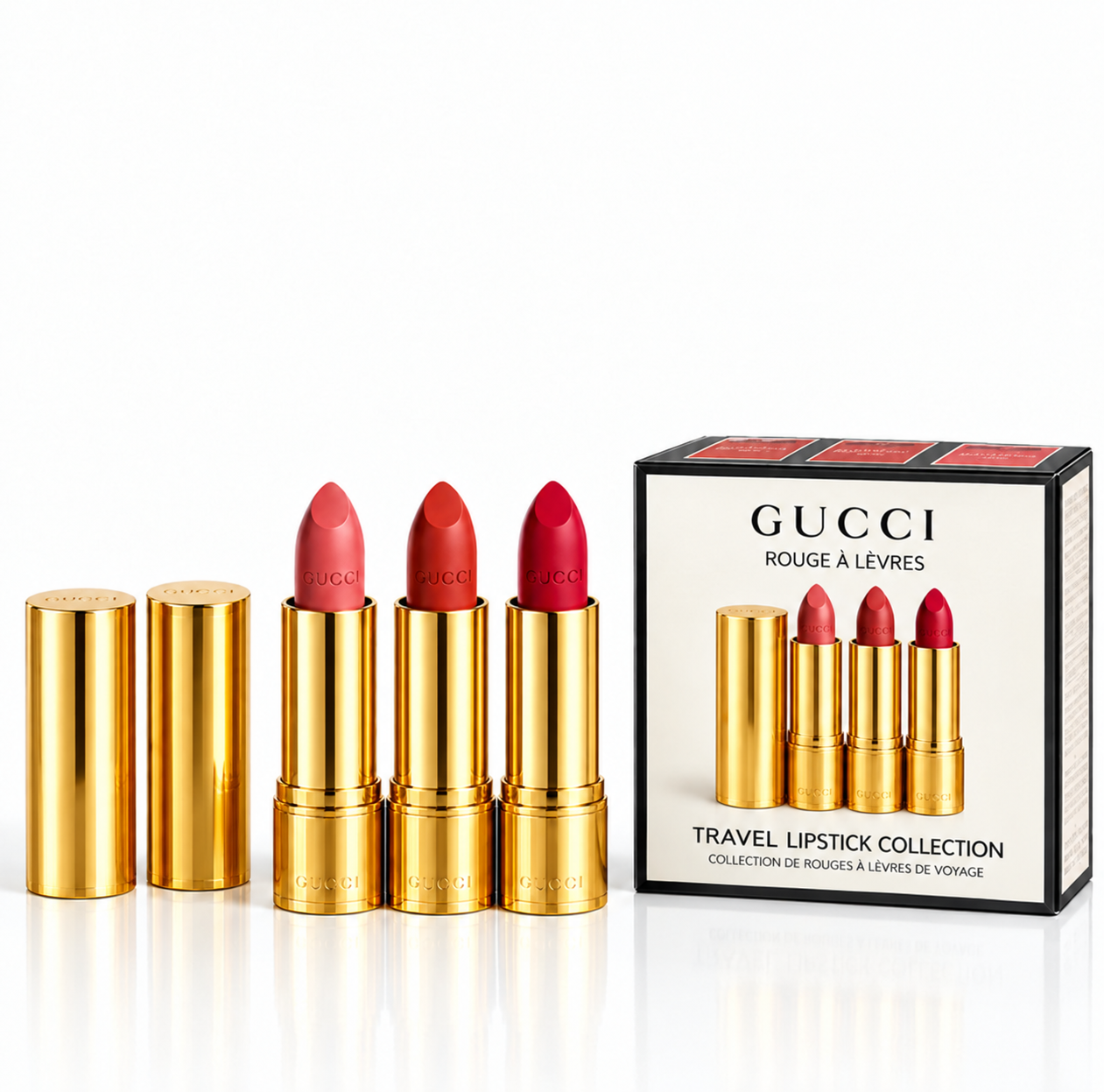 کیت رژ لب 3 عددی گوچی(اورجینال) Gucci مدل Travel Lipstick Collection