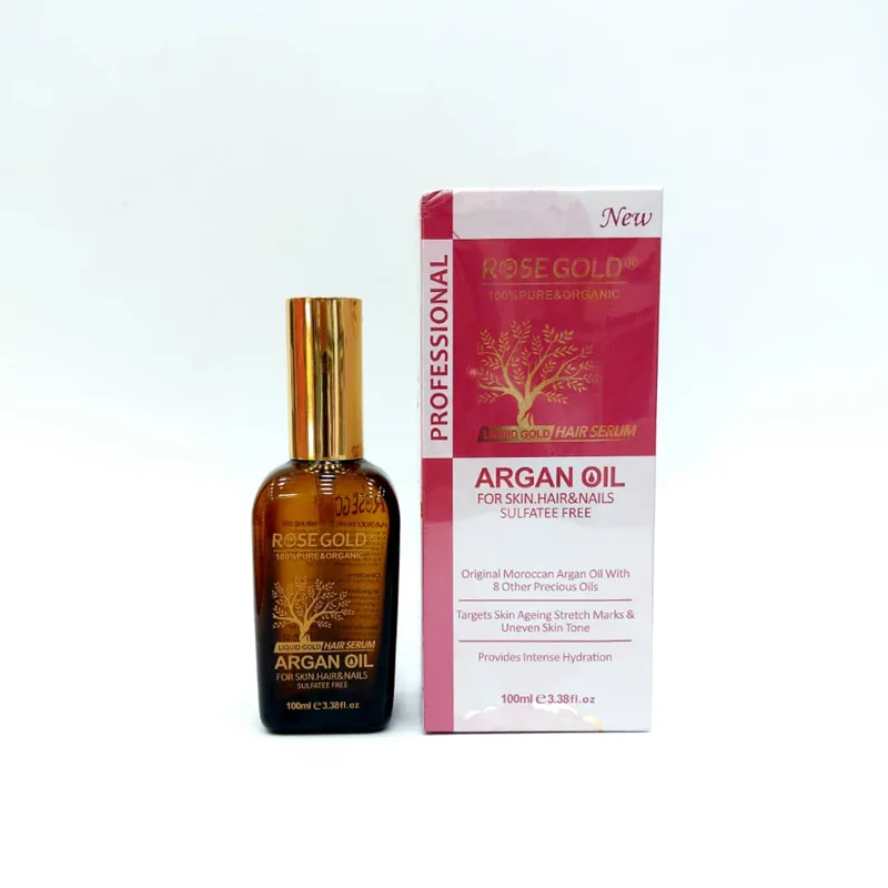 روغن آرگان بدون سولفات رزگلد Rose Gold حجم ۱۰۰ میل
