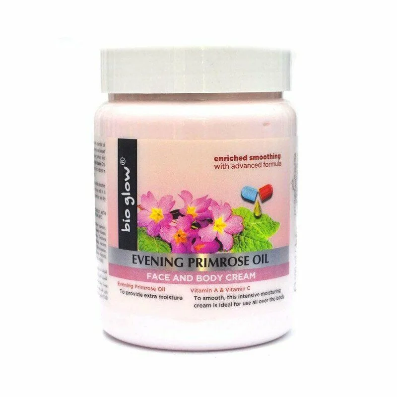 کرم مرطوب کننده روغن گل پامچال بیوگلو Bio Glow Evening Primrose Oil Moisturising Cream with Vitamin A and C 500 ml حجم ۵۰۰ میلی لیتر