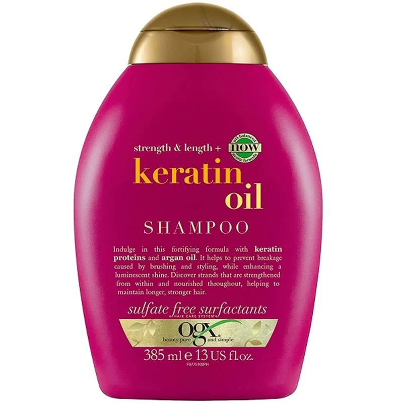 شامپو مو او جی ایکس مدل کراتینه Keratin Oil حجم 385 میلی لیتر