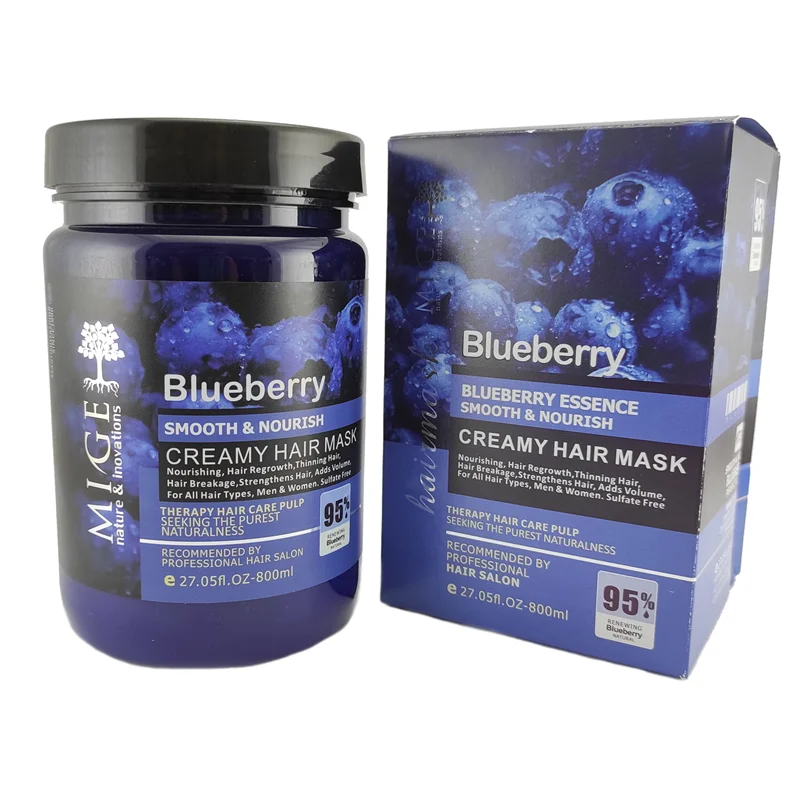 ماسک مو فری سولفات و نرم کننده بلوبری میگ | Blueberry Mige حجم 800 میل