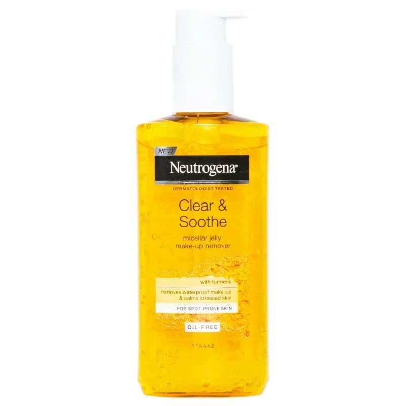 ژل صورت نوتروژینا حاوی زردچوبه | Neutrogena Clear & Soothe Micellar Jelly Make_up Remover 200 ml